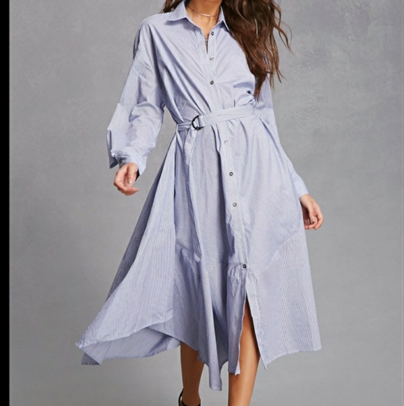 Love in Dresses & Skirts - Love In woven asymmetrical stripped shirt dress